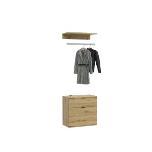 Meuble de rangement 2 tiroirs – Chêne clair – BODITE 