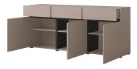 Conjunto de muebles de salón HAVANA – Aparador alto, mueble para TV, aparador bajo – Diseño moderno en beige y negro