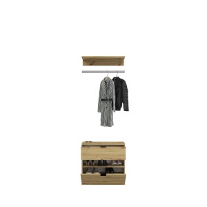 Meuble de rangement 2 tiroirs – Chêne clair – BODITE 