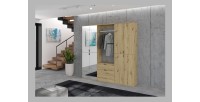 Meuble de rangement 2 tiroirs – Chêne clair – BODITE 