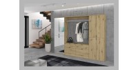 Meuble de rangement 4 tiroirs – Chêne clair – BODITE 