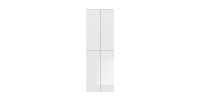 Armoire de rangement 6 portes, 4 tiroirs et 1 penderie – Blanc et chêne – BODITE 