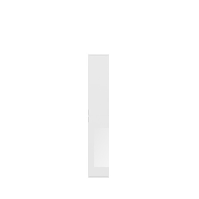 Armoire de rangement 6 portes, 4 tiroirs et 1 penderie – Blanc et chêne – BODITE 