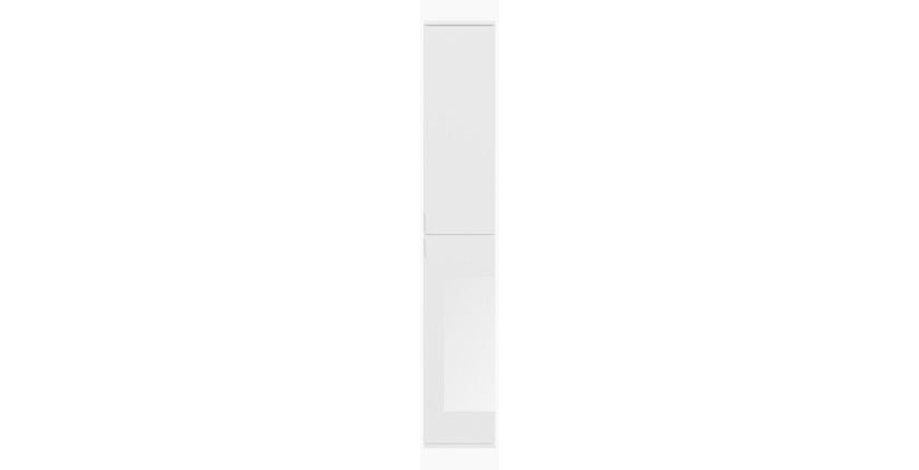Armoire de rangement 6 portes, 4 tiroirs et 1 penderie – Blanc et chêne – BODITE 
