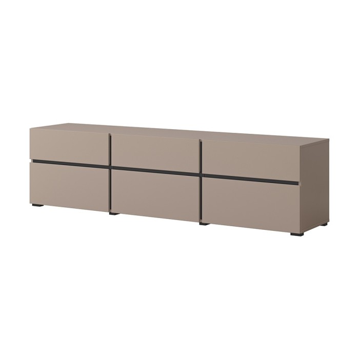 Conjunto de muebles de sala HAVANA - Aparador alto, mueble para TV, aparador bajo - Diseño moderno en beige y negro