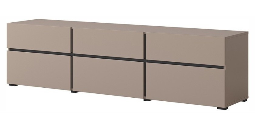 Ensemble meubles de salon HAVANA – Buffet haut, meuble TV, buffet bas – Design moderne beige et noir