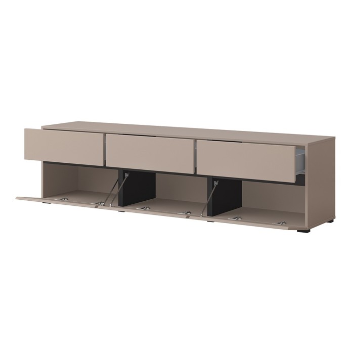 Conjunto de muebles de sala HAVANA - Aparador alto, mueble para TV, aparador bajo - Diseño moderno en beige y negro