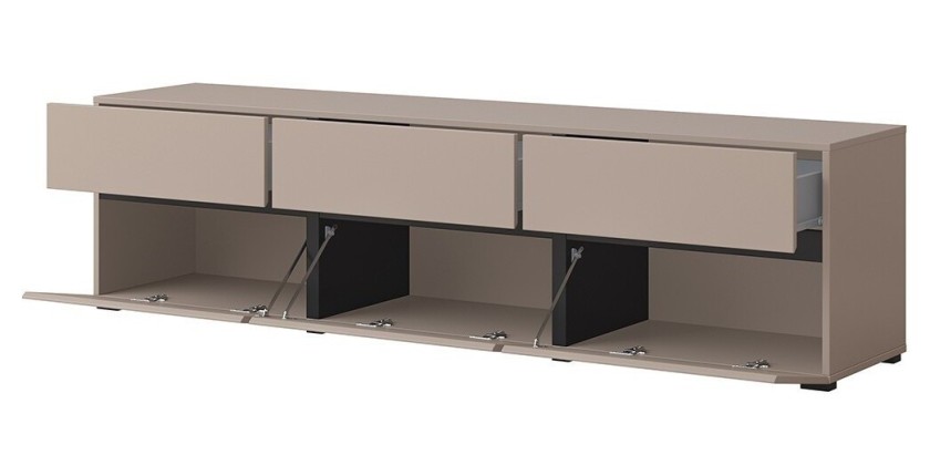 Ensemble meubles de salon HAVANA – Buffet haut, meuble TV, buffet bas – Design moderne beige et noir