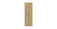 Armoire de rangement 8 portes, 4 miroirs, 4 tiroirs et une penderie – Blanc et chêne – BODITE 