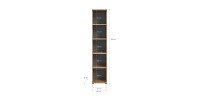 Bibliothèque colonne 5 niches – Chêne clair et gris foncé – SELMA 