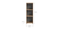 Bibliothèque de rangement 3 niveaux – Chêne clair et gris foncé – SELMA 