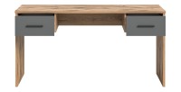 Bureau droit avec 2 tiroirs – Gris anthracite et chêne clair – SELMA 