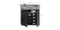Buffet 2 portes et 1 tiroir – Gris anthracite et chêne clair – SELMA 