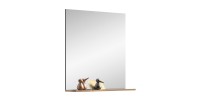 Miroir avec étagère – Gris anthracite et chêne clair – SELMA 