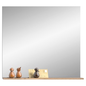 Miroir avec étagère – Gris anthracite et chêne clair – SELMA 