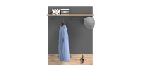Porte manteaux avec étagère – Gris anthracite et chêne clair – SELMA 