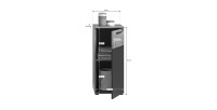 Meuble de rangement 1 porte – Gris anthracite et chêne clair – SELMA 