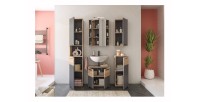Meuble de rangement 1 porte – Gris anthracite et chêne clair – SELMA 