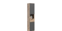 Colonne de salle de bain 2 portes – Gris anthracite et chêne clair – SELMA 