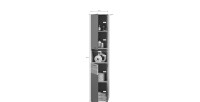 Colonne de salle de bain 2 portes – Gris anthracite et chêne clair – SELMA 
