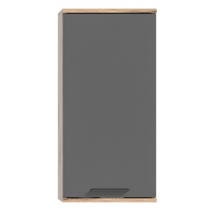 Demi colonne de salle de bain 1 porte – Gris anthracite et chêne clair – SELMA 