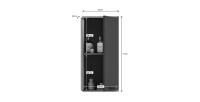 Demi colonne de salle de bain 1 porte – Gris anthracite et chêne clair – SELMA 