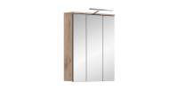 Armoire de rangement avec miroirs – Gris anthracite et chêne clair – SELMA 