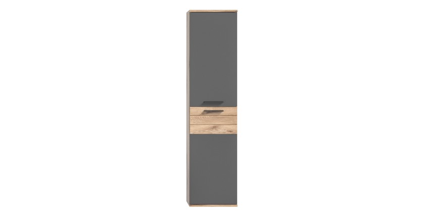 Colonne de rangement suspendu – Gris anthracite et chêne clair – SELMA 