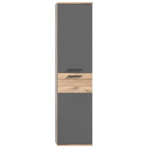 Colonne de rangement suspendu – Gris anthracite et chêne clair – SELMA 