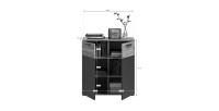 Buffet 2 portes – Gris anthracite et chêne clair – SELMA 