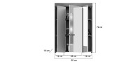 Buffet 3 portes et 1 tiroir – Gris anthracite et chêne clair – SELMA 
