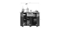 Buffet 3 portes et 1 tiroir – Gris anthracite et chêne clair – SELMA 