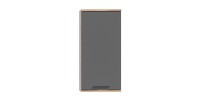 Ensemble de salle de bain : meuble sous vasque + demi colonne + miroir – Gris anthracite et chêne clair – SELMA 