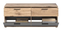 Meuble TV 4 tiroirs – Gris anthracite et chêne clair – SELMA 