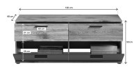 Meuble TV 4 tiroirs – Gris anthracite et chêne clair – SELMA 