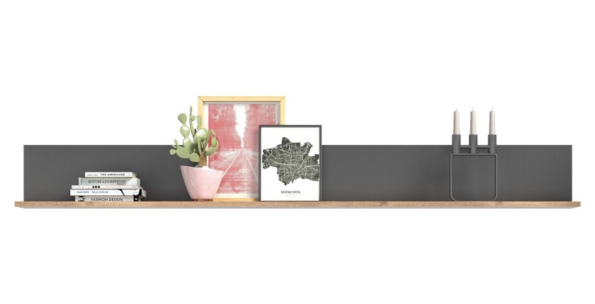 Étagère – Gris anthracite et chêne clair – SELMA 