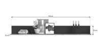 Ensemble de salon complet : Meuble TV, 2 vitrines + étagère – Gris anthracite et chêne clair – SELMA 