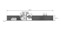 Ensemble de salon : Meuble TV + Vitrine + étagère – Gris anthracite et chêne clair – SELMA 