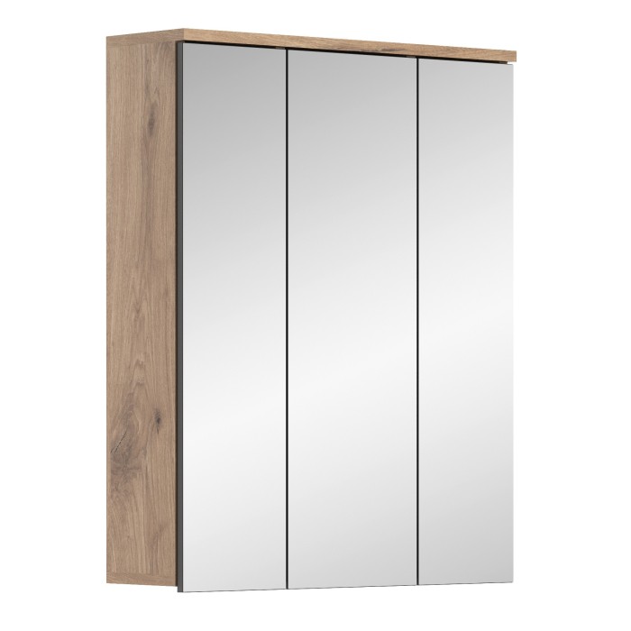 Meuble de rangement avec miroirs – Chêne clair – SELMA 