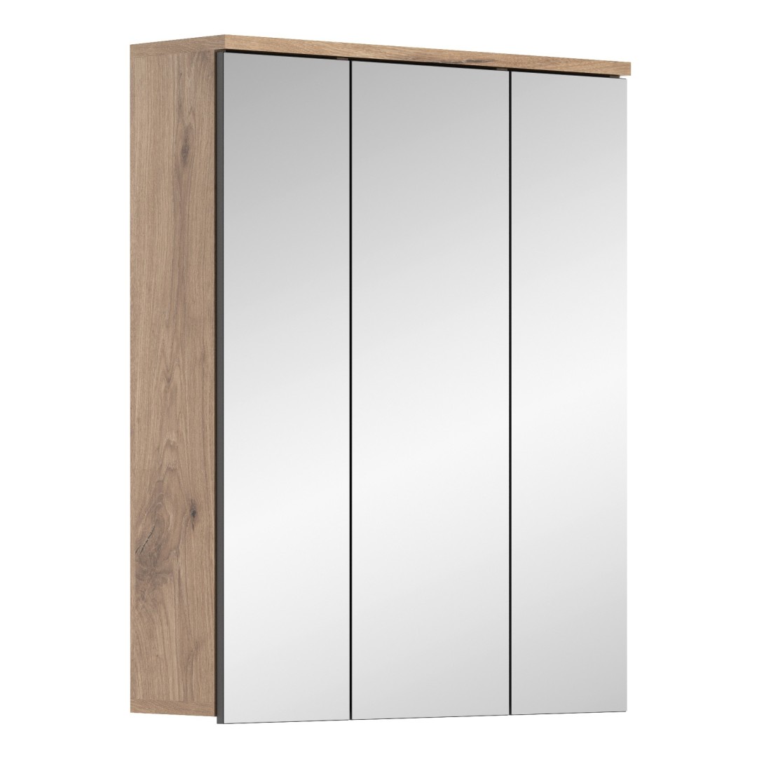 Meuble de rangement avec miroirs – Chêne clair – SELMA 