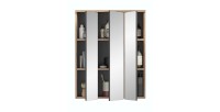 Meuble de rangement avec miroirs – Chêne clair – SELMA 