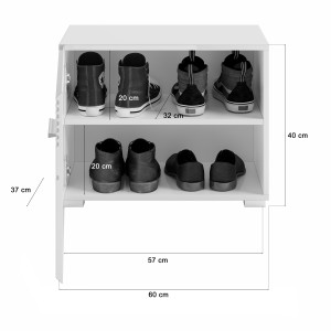 Meuble à chaussures – Blanc Laqué – KLEANKIN 