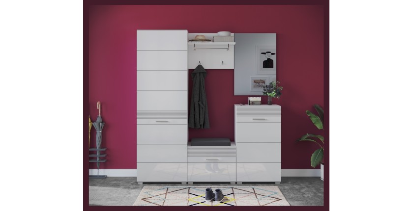 Meuble à chaussures – Blanc Laqué – KLEANKIN 