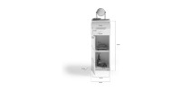 Meuble de rangement de salle de bain 1 porte et 1 tiroir – Blanc Laqué – KLEANKIN 