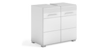 Meuble sous vasque 2 portes – Blanc laqué – KLEANKIN 