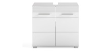 Meuble sous vasque 2 portes – Blanc laqué – KLEANKIN 