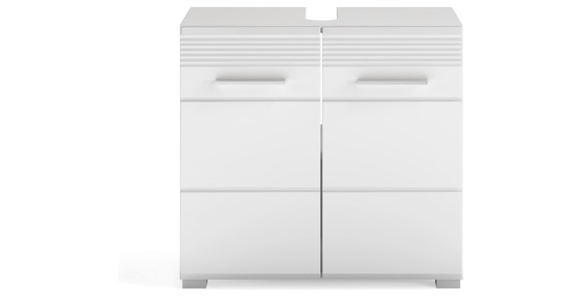Meuble sous vasque 2 portes – Blanc laqué – KLEANKIN 