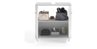 Meuble sous vasque 2 portes – Blanc laqué – KLEANKIN 