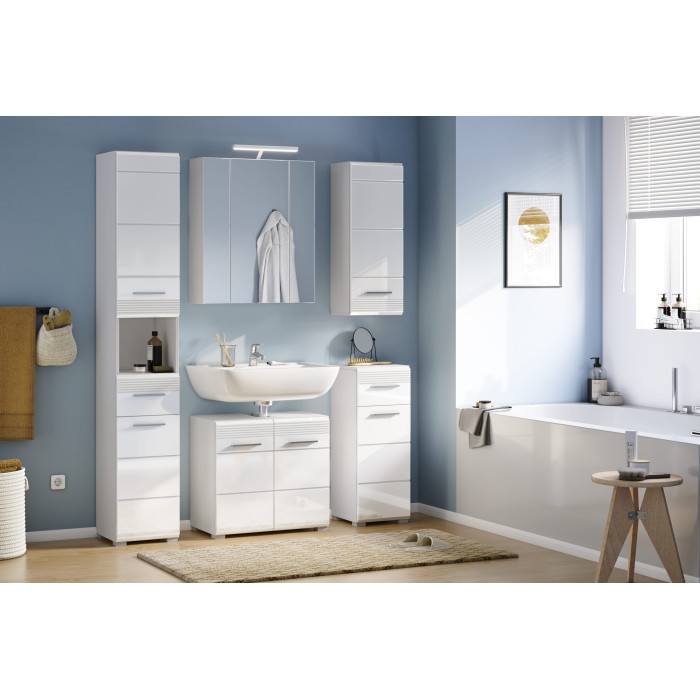 Colonne de salle de bain – Blanc laqué – KLEANKIN 