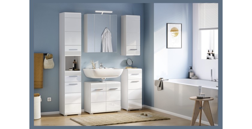 Colonne de salle de bain – Blanc laqué – KLEANKIN 